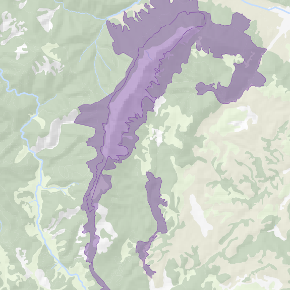 Thematic polygon above landuse above relief layer